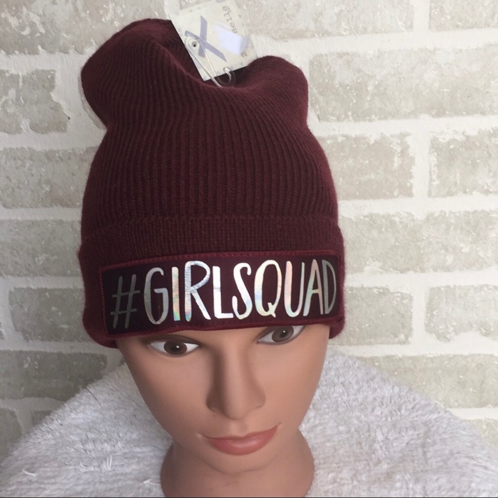 Zoe & Bella Stocking hat NWT Girl Squad logo women’s winter hat